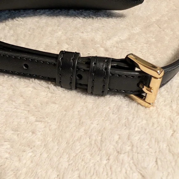 Michael Kors Black Crossbody with Gold Chain and Turn-Lock